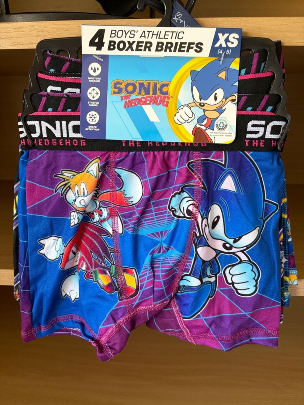 ✨$9✨NWT•4-Pack Boys Athletic Boxer Briefs | Sonic the Hedgehog | XS (4/5)